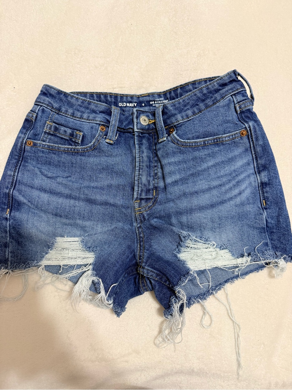 Old Navy Distressed Dark Blue Denim Cutoff Shorts